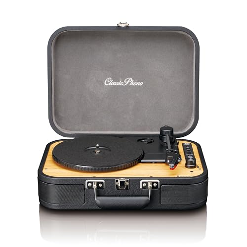 Lenco Classic Phono TT-116 Bluetooth-Plattenspieler mit 3 Geschwindigkeiten - 33, 45 und 78 U/min - Vintage-Vinyl-Plattenspieler - RCA-Ausgang - Stereo Lautsprecher - schwarz