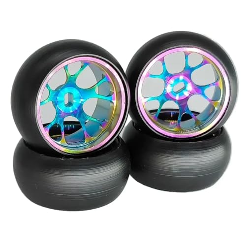 Pneus de roue en aluminium non adhésif 1/28 en plastique pour drift de haute précision