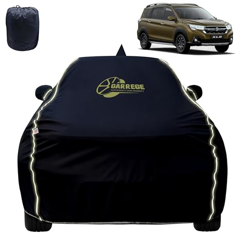 Image of Reflector Waterproof Car Cover for Maruti Xl6 with Mirror & Antenna Pocket | All Weather Protection | Washable Fabric | Black Color