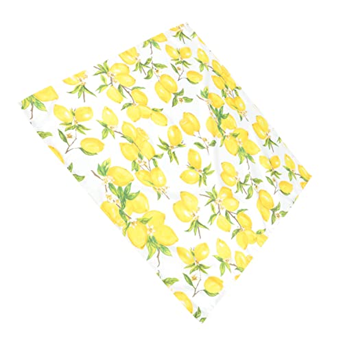 Nappe polyester motif citron jaune rectangulaire de salon - 2