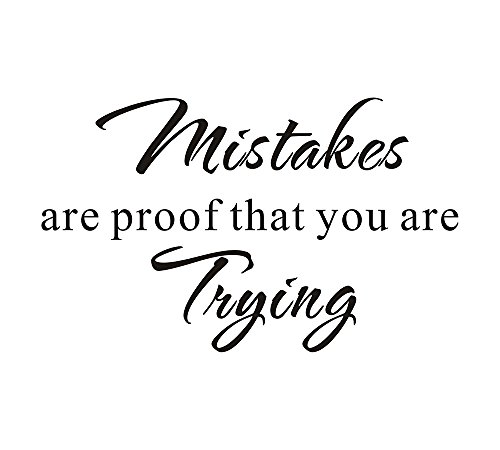 Mistakes are Proof That You are Trying School Nursery Education Teacher Classroom Mural DIY Quote Saying Inspirational Vinyl Wall Sticker Decals Transfer Removable Words (Size3: 23.2