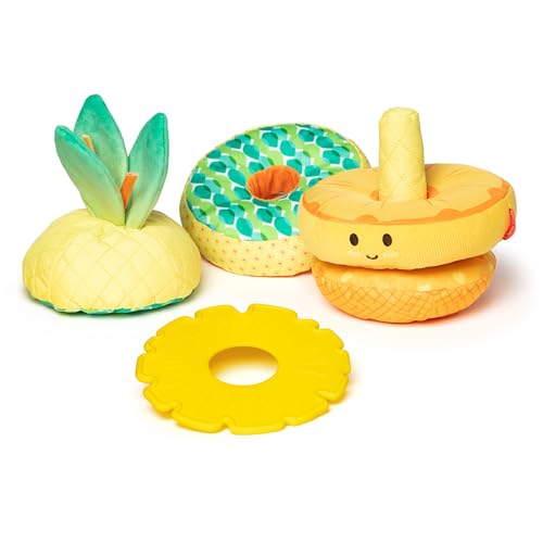 Image of Melissa & Doug Multi-Sensory Pineapple Soft Stacker Infant Toy - Stacking Toys for Babies, Pineapple Stacking Toy for Infants (Pack of 2)