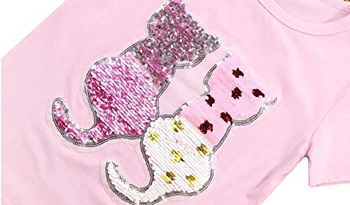 Girls Children Kids Magic Flip Sequins Shirts Cotton Fashion T-Shirt Tops Tees3
