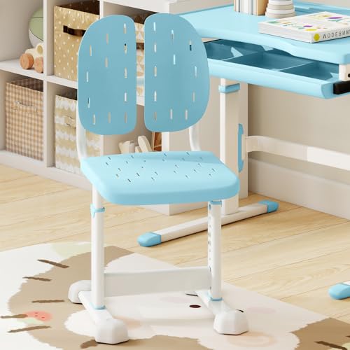 Image of Costzon Kids Desk Chair, Height-Adjustable Study Chair w /Breathable Seat, Double Back Support & Heavy Duty Metal Frame for 3+ Years Old Students Boys & Girls (Blue)