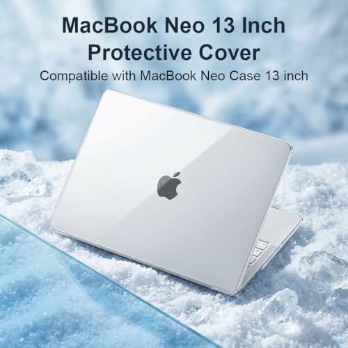 Image of Verilux Compatible with 2026 MacBook Neo Case 13 inch Mac Laptop A3404, Clear PC Laptop Case Anti-Scratch Protective, Ventilated Snap-on Fashion Cover with Front & Back Cover