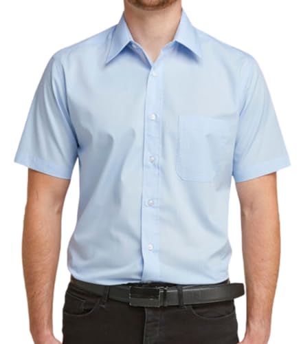 Chemise noire classique Double TWO, manches courtes et coupe droite pour large tour de poitrine