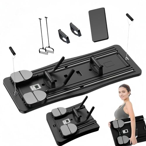 Foldable Pilates Reformer Board Pilates Reformer Set Multi-Purpose Portable Pilates Machine for Home Pilates Sliding Board Ideal for Beginners & Sliding Board Pilates Exercises