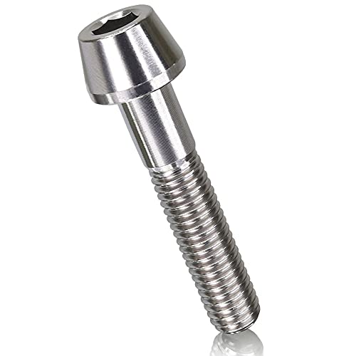 M8×40 P1.25 チタンボルト 1本 8mm 40mm ピッチ1.25 シルバー テーパーボルト キャップボルト クランクケース バイク ポイントカバー カウル 車 自転車 ステム ロードバイク ネジ 64チタン