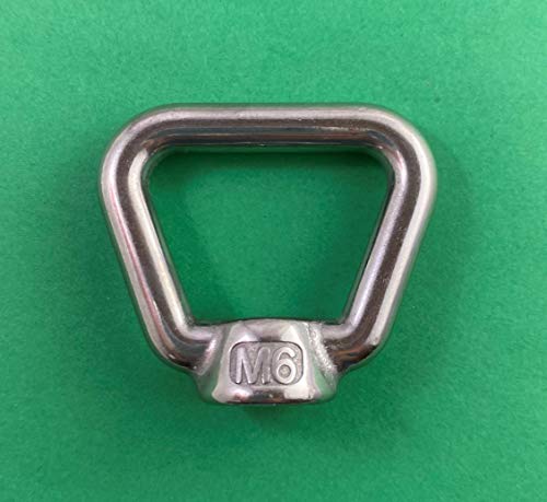Image of US STAINLESS 2 Pieces Stainless Steel 316 M6 Lifting Eye Nut 6mm Bow Type 80704 US Shape Marine Grade Pitch of 1