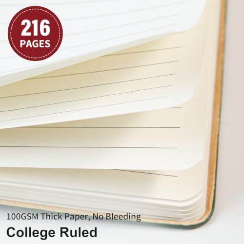 Image of Lined Journal Notebook for Work College Ruled Note Book 5.79 inchx8.27 inch A5 PU Leather Daily Journaling 216 Pages for Women Men Writing Home School Supplies Business (BlackRed)