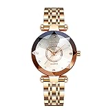 Bysku Starry Women's Stainless Steel Watch, 2023 New Quartz Women's Bracelet Watches, Waterproof Light Luxury Starry Sky Dial Fashion Watch for Girls Women (White)