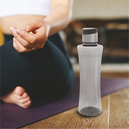 Image of FLAIR Sleek PET Water Bottles With Fliptop Lid Set of 6 Pcs 1000 ML (GRAY)
