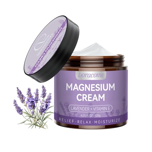 Doracome Magnesium Lotion | Magnesium Cream for All skin types, Bedtime Routine, Fast-Absorbing Non-Greasy, Unscented, for Legs, Calves & Feet, 4.23 oz