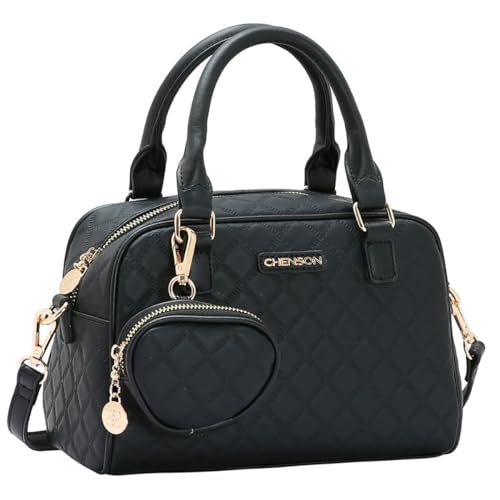 Bolsa Baú de Mão e Transversal Feminina Delicada Acompanha Bolsinha Preto