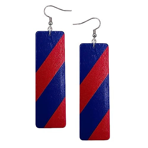 Athletic Earrings - Red & Blue Earrings for Women - College Spirit Jewelry (Blue & Red)