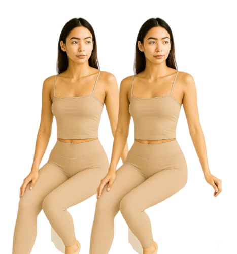 Image of Women's Seamless Long Crop Top Combo | Lightly Padded Smooth Stretchable Camisole Bra for Daily Comfort & Support | Pack of 2