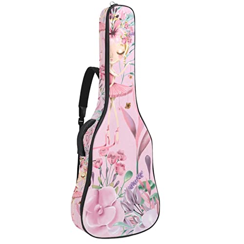 Étui guitare classique à motif floral avec organiseur intégré pour vos déplacements urbains