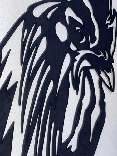 Art mural bois haut de gamme tableau coq noir moderne 60x36 - 2