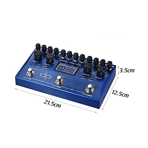 WSMLA Zoom Electric Guitar Multi Effect Guitar Effect Pedal Premium Dual Delay + Reverb Multi-Effects Pedal 15 Types of Delay Effects 9 Reverb Effects 44s Recording Time Tap Tempo - Image 3