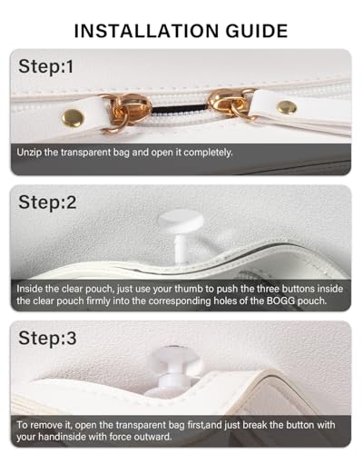 Image of LETGO Clear Insert Bag for Bogg Bag Accessories - 2 Packs Leather Zipper Insert Pouch for Bogg Tote Travel Makeup Clean Toiletry Handbag Organizer Cosmetic Divider Storage Inner Pouch (Beige)