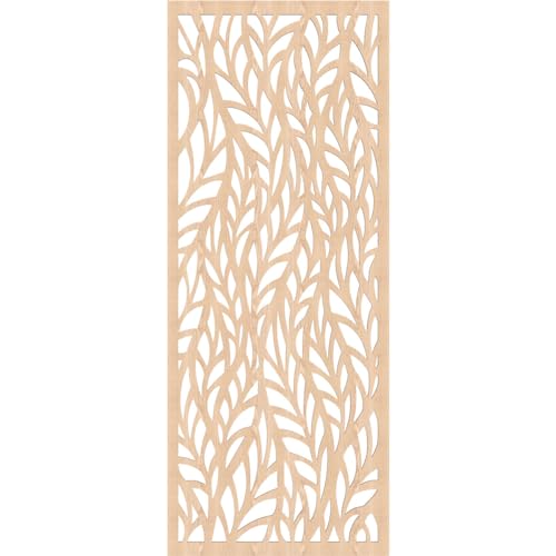 Image of Ortonville Decorative Pierced Fretwork Wood Wall Panels, 23 3 /8 inchW x 59 3 /8 inchH x 1 /4 inchT, Red Oak