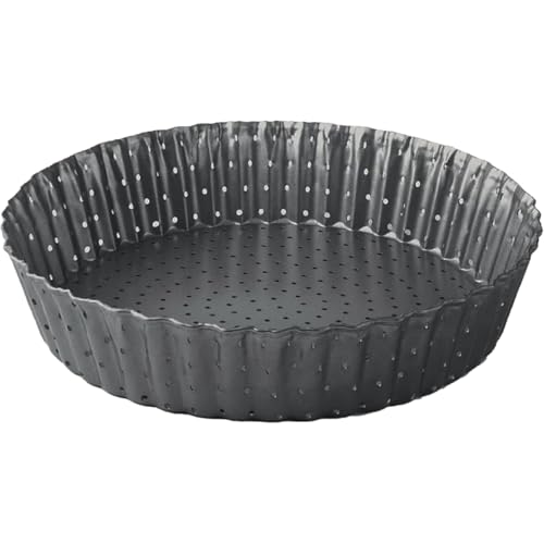 Space Home - Moule à Tarte Perforé - Moule à Quiche avec Fond Amovible - Plat/Moule Tartelette - Moules à Gâteaux Rond - Revêtement Antiadhésif - Moule...