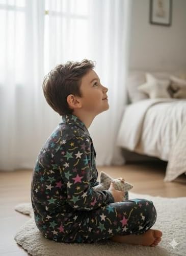 Image of TONY & JONY Summer Casual Wear Self Design Cartoons Printed Full Sleeve 100% Pure Cotton Kid's Top Bottom Set /Night Suit