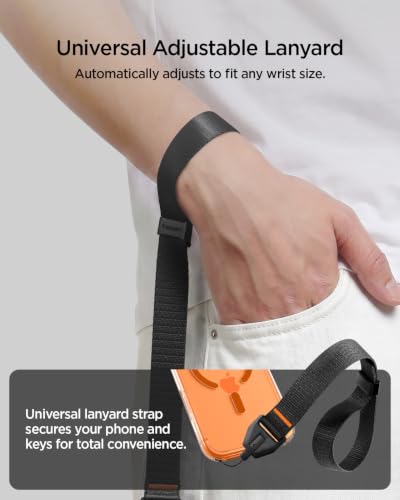 Image of Spigen Adjustable Phone Wrist Strap with Lanyard and Tether Tab (Universal)