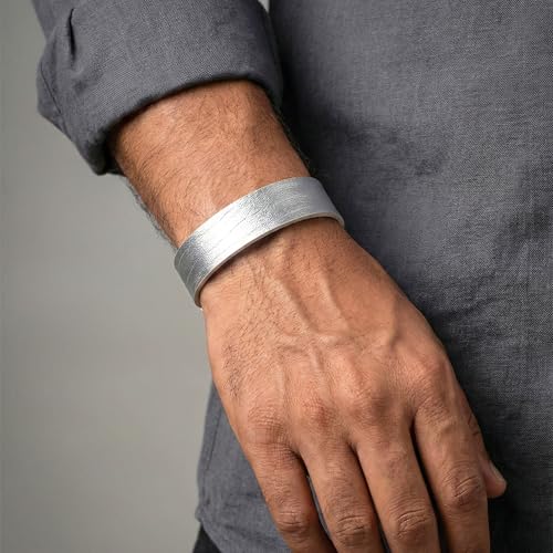 Image of THE MEN THING BLAZEFIT STRAP - 18mm Genuine Leather Bracelet with Stainless Steel Stud Button Closure for Men & Boys (6.6 /7.1 /7.6 inch)