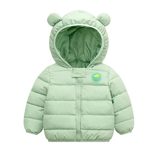 Girls and Toddlers' Lightweight Water-𝐑esistant Hooded Puffer Jacket Cute 𝐁ear Ears Zip up Jacket Outwear Boys Zip up