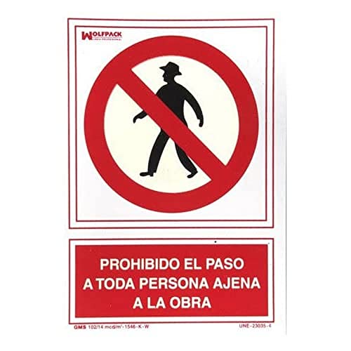 Cartel Prohibido Paso Persona Ajena Obra 30X21 Cm.