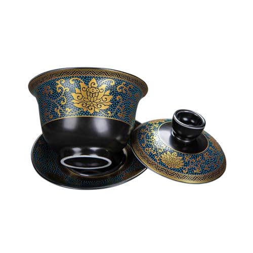 PERSELOSO Taza de Té Cerámica Sopera Clásica Chino Mano para Hogar Oficina Sala de Té y Restaurante con Diseño Retro Decorativo Elegante PERSELOSO Taza de Té Cerámica Sopera Clásica Chino Mano para Hogar Oficina Sala de Té y Restaurante con Diseño Retro Decorativo Elegante