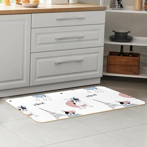 Tapis de cuisine antidérapant bouledogue français lot de 2 - 3
