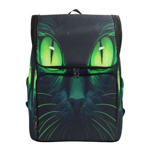 Sac à dos œil de chat vert grande capacité pour l'organisation des cours des collégiens