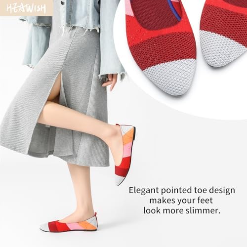 HEAWISH Women’s Ballet Flat Flats Shoes Comfortable Mesh Pointed Toe Slip On Dress Shoes - Review | Image 3