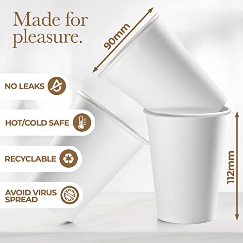 image for Shop Square Disposable Coffee Cups with Lids 12 oz (100 Pack) - To Go 