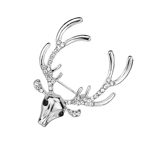 Brooche cerf en argent pour Noël - Épinglette tendance en alliage pour femme
