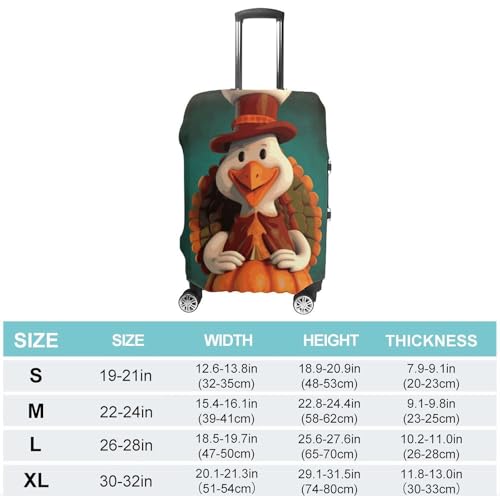 Carry on Luggage Cover Happy Thanksgiving Turkey Suitcase Covers for Luggages Tsa Approved Travel Luggage Sleeve Protector Elastic Suitcase Protector Anti-Scratch Washable Fits 19-30 Inch Case -XL2