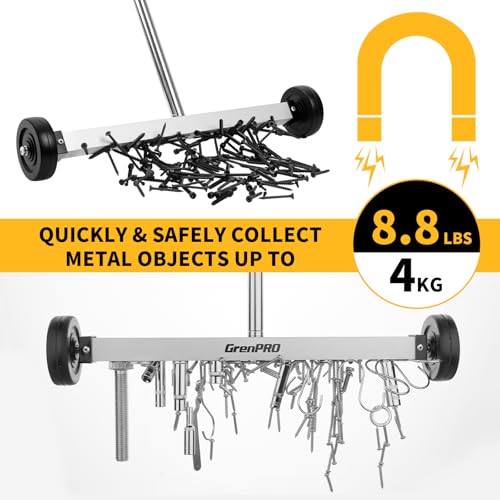 Image of GRENPRO 17 Inch Rolling Magnetic Sweeper with Pickup Tool