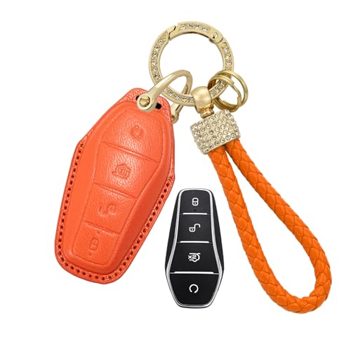 Funda de piel de oveja para llave BYD Atto 3 y Seal hecho a mano