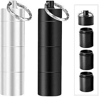 2 PCS Aluminum Pill Box, Portable Pill Cases Waterproof Daily Pill Container Holder 3 Compartment Metal Pocket Pill Boxes Travel Pill Holder for Men Women