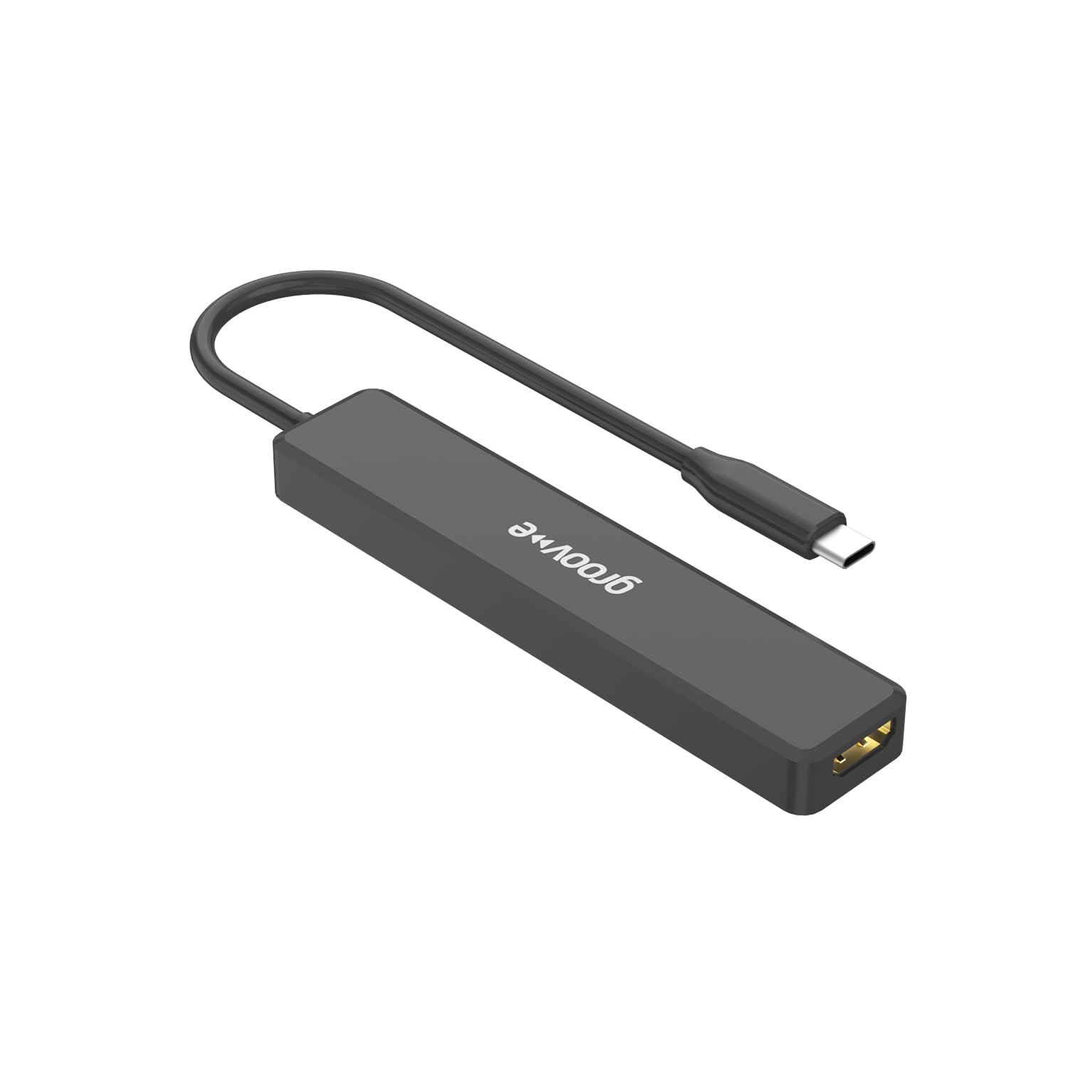 Groov-e USB-C Multiport Hub - USB 3.0 Extension Adaptor for PCs, Laptops, & Tablets - 5 Port Splitter with USB-A, USB-C & 4K HDMI Output Ports - Connects External HDD, SSD, & Flash Drives