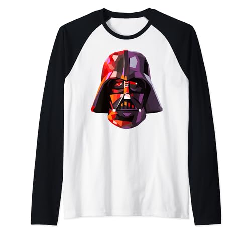 T-shirt raglan Star Wars Dark Vador de style baseball géométrique