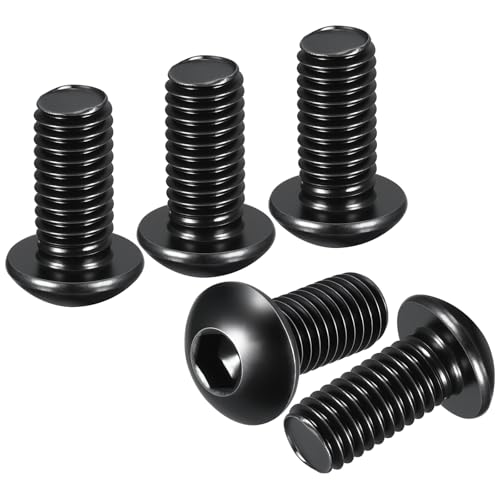 Image of DTGN M10-1.5x18mm Button Head Socket Cap Screws - 15Pack - Good for Road Bicycle, Mountain Bike, Auto, Motorcycle - Carbon Steel Black Oxide - Hex Socket Drive Fasteners