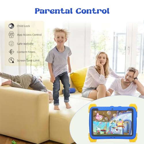 Image of C idea Tablet for Kids, 10 Inch Kids Tablet, Android 13 Child Tablets, 4GB RAM 64GB ROM, Learning Tablet for Children, 6000mAh, IWAWA Pre-Installed, Parental Control, Child Tablet for Boys, Girls-Blue