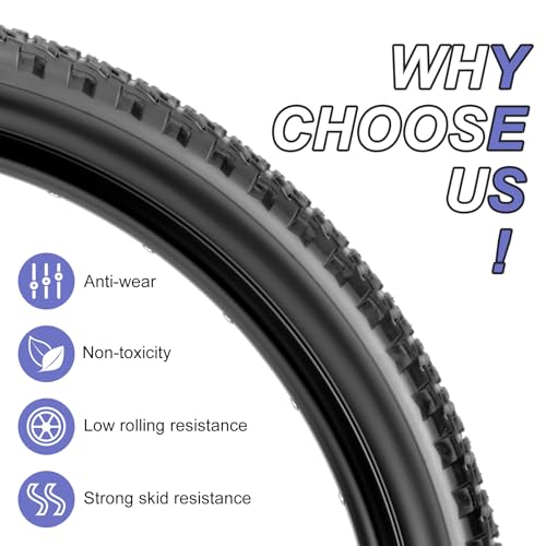 2-Pack Mountain Bike Tires & Tubes Set: 26/27.5/29-Inch