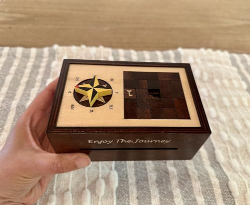 Navigation Enigma Secret Puzzle Box Money and Gift Card Holder in a Wood IQ Escape challenging Lock Box with Hidden Compartments Brainteaser by Winshare Puzzles and Games - Image 5