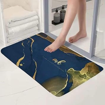 ADecty Soft Silicone Quick Drying Water Soak Bathroom Mat & Water Absorbent Door Mat, Floor Mat, Doormat, Bathroom Carpet Cushion Mat (40 x 60 cm) - Color as per Availability