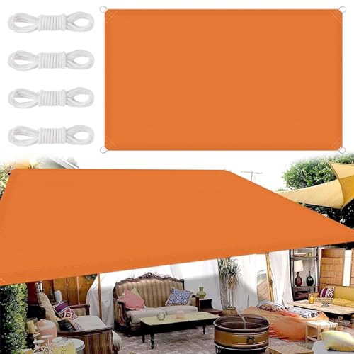 Voile d'ombrage imperméable 7 x 9 m grand format rectangulaire orange terrasse