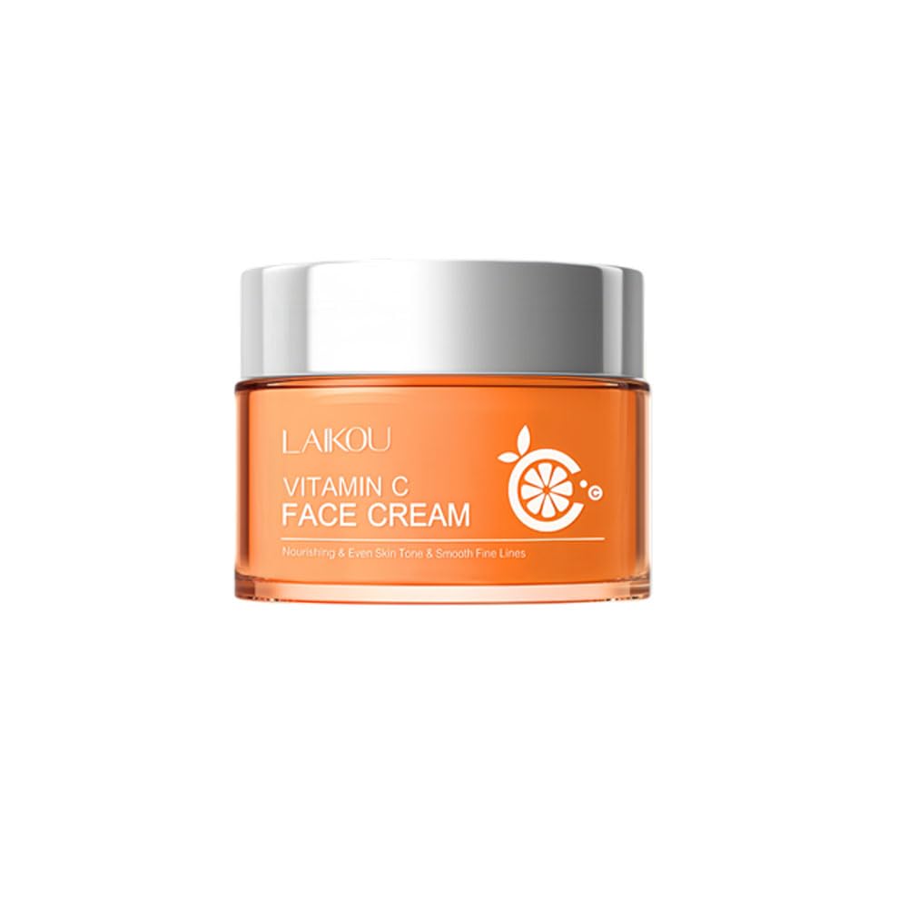 Vitamin C and Collagen Face Moisturizer Cream with Vegan Extracts, Brightening, Anti-aging, Hydrating, Repairing Skin Wrinkles, Correcting Dark Spot, Hypo-Allegenic & Oil-Free Skin Care, 50 Grams